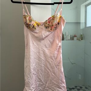 More To Come Floral Embroidered Pink Mini Dress